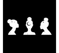 Figura femenina celestial abstracta en estilo boho, silueta femenina decorada con luna creciente y estrellas. Calcomanías de pared 48x119.7cm Autoadhesivo Blanco