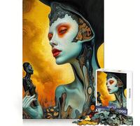 Figura Femenina Surrealista ︰ El oráculo del Fuego y la Carne Rompecabezas de 1000 Piezas para Adultos Rompecabezas Juguete Mental Diversión en Interiores Arte de Borde preciso Coleccionable 38x52cm