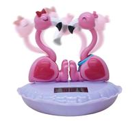 Figura Flamingo Bobble - Juguete De Escritorio En , Accesorio Para Salpicadero, Decoración De Mesa Animada, Estatua De Energía Solar | Figura Bobble De Flamenco En L