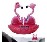 Figura Flamingo Bobble - Juguete De Escritorio En , Accesorio Para Salpicadero, Decoración De Mesa Animada, Estatua De Energía Solar | Figura Bobble De Flamenco En L