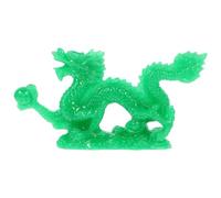 Figura Forma de Dragón, Decoración China de Resina Verde para Escritorio