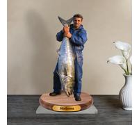Figura Fotográfica Personalizada de Pesca-Estatuas Realistas de Cartoon 2D Marco de Fotos Conmemorativo Personalizado de Acrílico - Regalo para papá, aficionados a la pesca, amigos y familiares