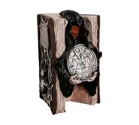 Figura gótica de mesa, estatua de libro de calavera, escultura espeluznante para jardín, estantería y escritorio, decoración de resina misteriosa de Halloween de 7.3 pulgadas