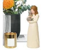 Figura Hermana | Escultura De Amistad Conmemorativa De Gato De Resina | Estatua Del Ángel Guardián De La Amistad Con Mascotas | Para Salón, Estudio, Habitación Infantil, Mesita De Noche, Estanterías D