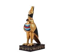 Figura Horus Dios halcon Dorada de Resina Pintada a Mano 7x11x20 cm