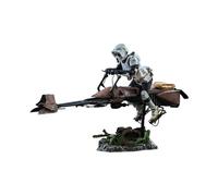 Hot Toys Juego de Bicicleta Scout Trooper y Speeder 1:6 - Star Wars: El Regreso del Jedi, Color Blanco