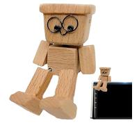 Figura Humana de Madera - Hombrecito de Madera Que Mueve la Cabeza | Decoración Dinámica para Escritorio Viajes Decoración de Habitación Coche Dormitorio