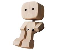 Figura Humana de Madera,Hombrecito de Madera Que Mueve la Cabeza - Decoración Divertida Y Dinámica para Viajes Sala De Estar O Hogar