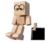 Figura Humana de Madera | Muñeco de Madera con Pies Móviles | Decoración Divertida Y Dinámica para Viajes Sala De Estar O Hogar