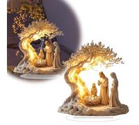 Figura inspiradora de bebé recién nacido como decoración de escritorio para habitación infantil, regalo de bautizo de la vida (blanco, 18,2 x 20 cm)