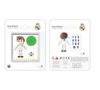 Figura Jugador Real Madrid CF 4 cm, con 13 Puntos de Articulación, Pelo Corto Castaño, Incluye Pegatinas Personalizables, Regalo Infantil +7 Años - Neko Brands
