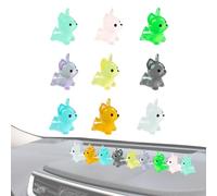 Figura Linda De Cachorro De Resina | 9x Perros Pequeños De Resina Noctilucentes | Lindo Brillante Pequeño Cachorro Animal Miniatura Resplandor En Números Oscuros, Artículo Adorable Para Decoración De