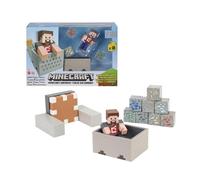 Mattel Minecraft Minecraft Vagoneta explosiva Figura articulada de Steve con accesorios de juguete, regalo para niños +6 años