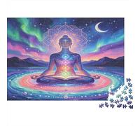 Figura Meditación Puzzle de 1000 Piezas Papel para Adultos Arte Energía Espiritual Relajación Decoración Hogar Regalo Familiar 70x50cm/1000pcs