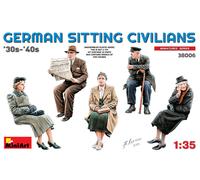 Figura Miniart German Sitting Civilians 30s-40s Kit De Plástico 1:35 - MINIART