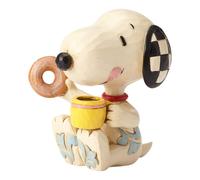 Figura miniatura de Jim Shore Peanuts, Snoopy, Donuts y caf , multicolor, 3 pulgadas, Enesco 6001297