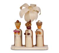 Figura Miniatura Reyes Magos Sobre Base Con Palma Natural Altura=10,5cm NUEVO