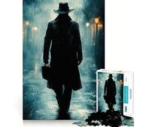 Figura misteriosa bajo la Lluvia, Rompecabezas de 1000 Piezas para Adultos, Regalo, Juego Mental, Juguete para Fortalecer los Lazos Familiares, Corte preciso, Sorpresa de cumpleaños (50x75cm)