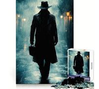 Figura misteriosa bajo la Lluvia Rompecabezas para Adolescentes de 1000 Piezas Fortalece la Memoria Alivia la tensión Bordes Suaves Sorpresa navideña (38x26cm)