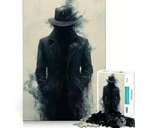 Figura misteriosa en Humo, Rompecabezas de 1000 Piezas para Adultos, Regalos, Mejora de la Memoria, Tiempo Libre, Arte de Pared con Corte preciso (38x52cm)