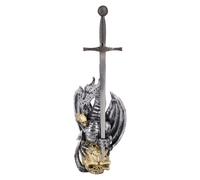 Figura modelo de daga con base decorativa de dragon con calaveras 1124