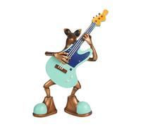 Figura musical de rana para jardín, adorable decoración de animales de resina, bonita estatua de rana que toca instrumentos para patio, césped, estante de sala de estar, mesa de guardería, mesita de