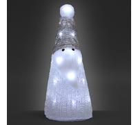 Figura navideña acrílica Papá Noel blanco LED