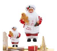 Figura navideña de Papá Noel, juguetes de peluche navideños,De pie sentado cocinero Navidad figura de Papá Noel - Figuras coleccionables del Festival de dibujos animados, decoraciones navideñas para e