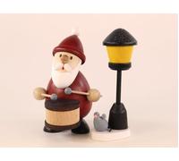 Figura Navideña Papá Noel Con Tambor Y Linterna Altura 9,5cm NUEVO Miniatura