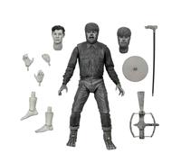 NECA - Figura de acción Universal Monsters Ultimate Wolf Man B&W 7, Color Blanco