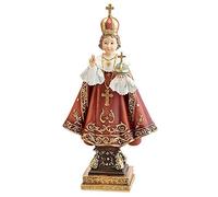 Figura Niño Jesús De Praga Adorno 22Cm. Resina Peana Decoración