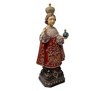 Figura Niño Jesús De Praga Adorno 30Cm. Resina Peana Decoración