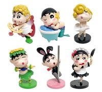 Figura Nohara, 6pieces Q Versión Pole Dance Nohara Shinnosuke Figuras de Acción Hecho a mano PVC Estatuas Coleccionales para Los Fans De Anime Regalos
