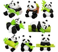 Figura panda, Figura tarta kung fu panda, Panda para Decoraciones de la Fiesta Muñecas de Jardinería,Decoración de Micro Jardines,Adorno de Torta de Panda (8 pandas)
