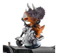 Figura para salpicadero de Coche T-Rex, Figura de Coche Tyrannosaurus Rex | Decoración de Dinosaurio T-Rex a la Deriva,Figurita Creativa de Dinosaurio en Motocicleta, Novedad decoración de Dinosaurio