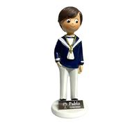 Figura para tarta comunión niño PERSONALIZADA Figura comunión marinero con placa grabada con nombre y fecha