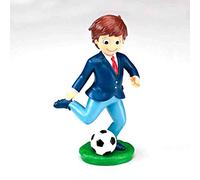 Figura para tarta de Comunión, niño con balón de fútbol. Muñeco pastel de Primera Comunión.