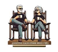 Figura Pareja Envejecimiento Conjunto | Esculturas de Madera Envejecer Costa A Costa | Símbolo de Amor Eterno, Figuras de Madera de Oficina para Esposa, Novia o Amiga