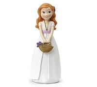 Figura Pastel niña Comunión cesto Flores