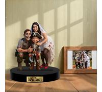 Figura Personalizado adorno de retrato de dibujos animados con foto y nombre, figura de efecto 2D regalo original para escritorio, decoración para hogar y oficina regalos coleccionables familia