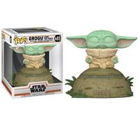 Figura - Funko Pop! Deluxe: Mandalorian, Grogu Using the Force, Vinilo, 9 cm, Verde
