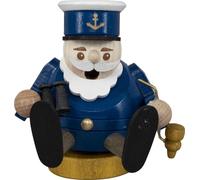 Figura Porta-Incienso Capitán mini Nuevo 8 cm Marino Barco Madera Azul