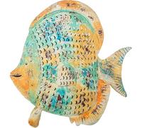 Figura portavelas de un pez de Hierro en Azul y Naranja 86x21x87 cm