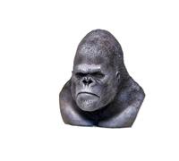 Figura realista de hierro fundido sentado con busto de gorila para decoración del hogar, estatua de animal de metal King Kong, estantería de estudio, estante de pared, sala de estar, oficina