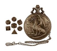 Figura Retro de dragón Occidental 3D - Estatua de dragón Estilo Reloj de Bolsillo de pie con Cola móvil, Juguete de Juego de Mesa Incluido y decoración | Colección fantasía Regalos niños Adultos