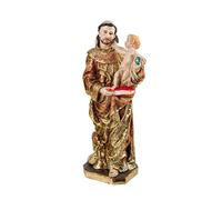 Figura San Antonio Dorado Resina Pintada a Mano 20 cm