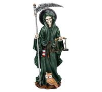 Figura Santa Muerte con balanza verde 26,5 cm | Parsenmann Grim Reaper Fantasy Deko búho Sense reloj de arena