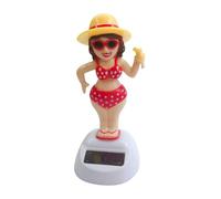Figura solar con cabeza oscilante, figura oscilante para coche, divertido bikini para mujer, figura solar para salpicadero, juguete de baile solar, juguete para coches, hula-Girl solar, ideal para el