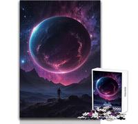 Figura Solitaria bajo el Resplandor cósmico, Rompecabezas de 1000 Piezas para Adolescentes, Divertido Juego de Aprendizaje Mental, Regalo Festivo reflexivo, tamaño 38x26cm