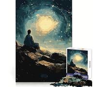 Figura Solitaria bajo un Cielo Estrellado Rompecabezas de 1000 Piezas para Adultos Juguete Inteligente para Toda la Familia Obra de Arte de Corte preciso (38x52cm)